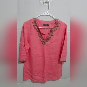 BGS Women's  Pink Blouse Size XL with sequins